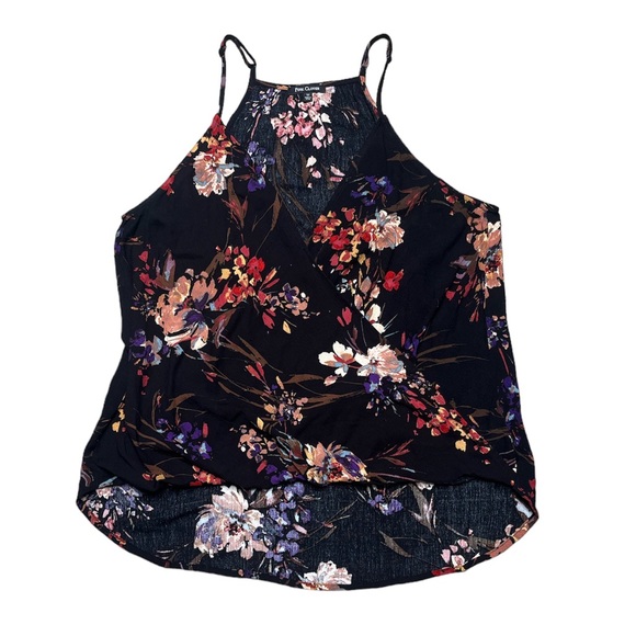 Pink Clover Floral Wrap Tank Top - Picture 1 of 5